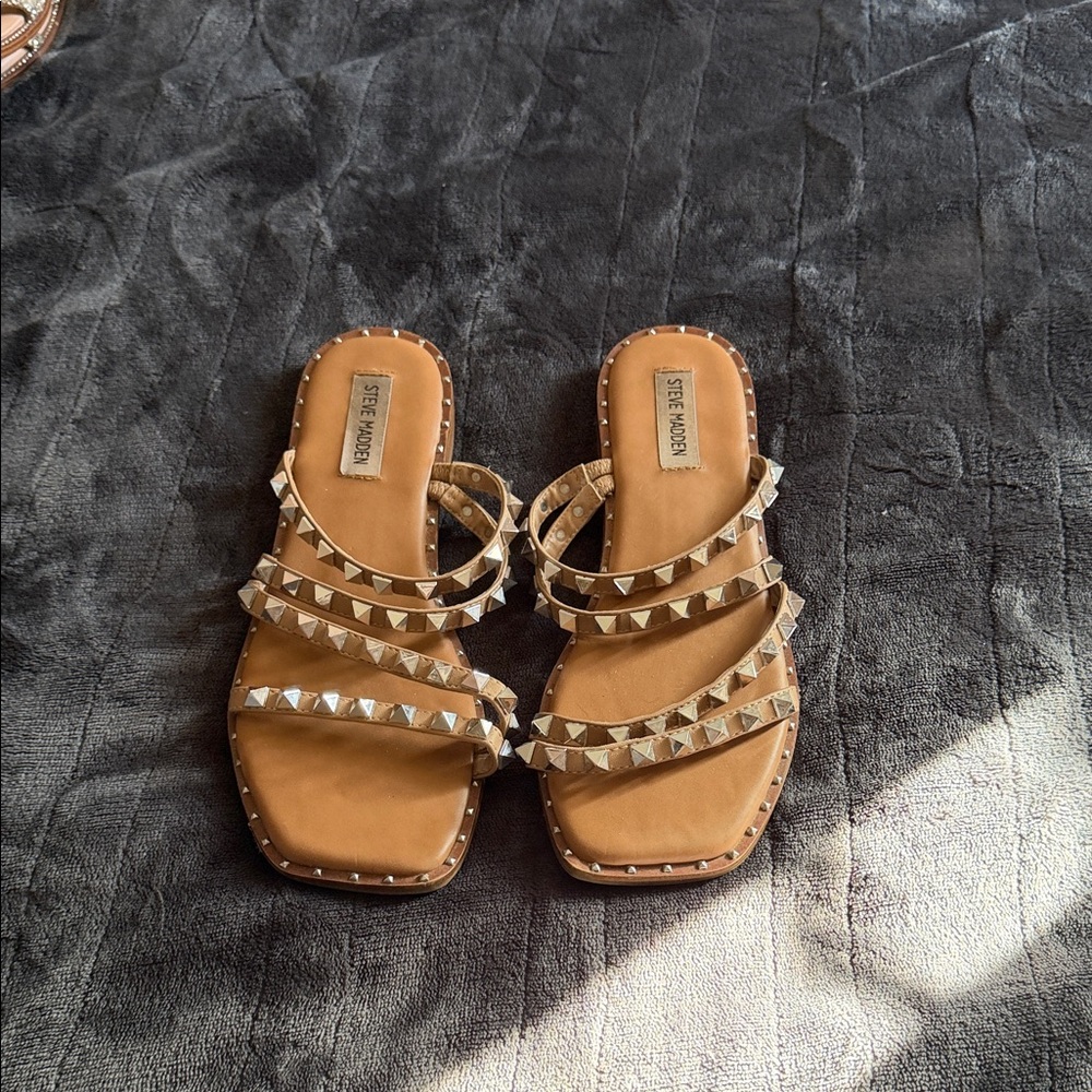 Steve Madden Brown Studded Sandals